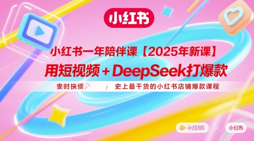 小红书一年陪伴课【2025年新课】,用短视频+deepSeek打爆款,史上最干货的小红书店铺爆款课程-轻创社项目网