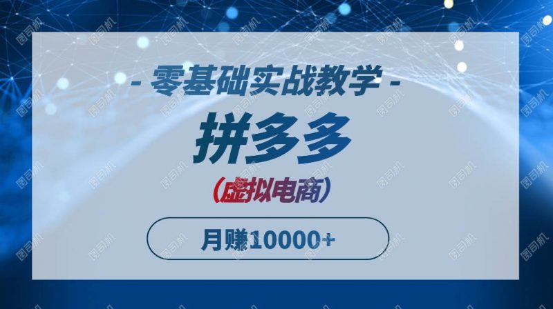 (14880期)拼多多虚拟电商,零基础实战教学,快速打爆商品,新手也能月入10000+-轻创社项目网