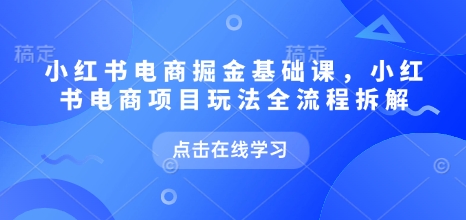 小红书电商掘金课,小红书电商项目玩法全流程拆解(更新5月)-轻创社项目网