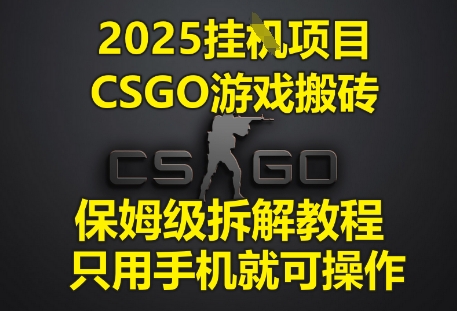 2025挂G项目,CSGO游戏搬砖,保姆级拆解教程,只用手机就可操作【揭秘】-轻创社项目网