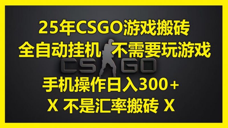 25年CSGO游戏搬砖,全自动挂机,不需要玩游戏,手机操作日入300+。(不是汇率搬砖)-轻创社项目网