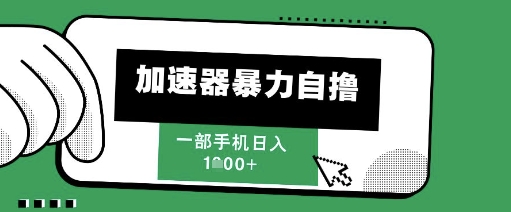 205新风口,加速器暴力自撸,单机日入1k+【揭秘】-轻创社项目网