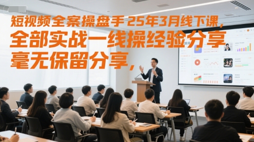 短视频全案操盘手25年3月线下课,全部实战一线操盘手经验分享,毫无保留分享,全是干货-轻创社项目网