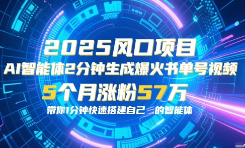 AI智能体2分钟一键生成爆火书单号原创视频,5个月涨粉57w,带你零代码1分钟搭建智能体-轻创社项目网