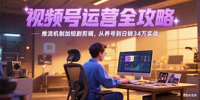 (15217期)2025视频号运营全攻略,推流机制加短剧剪辑,从养号到日销34万实战-轻创社项目网
