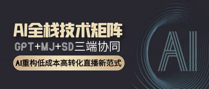 (15027期)AI全栈技术矩阵:GPT+MJ+SD三端协同,AI重构低成本高转化直播新范式-轻创社项目网