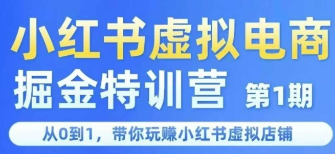 小红书虚拟电商掘金特训营第1期,从0到1,带你玩转小红书虚拟店铺-轻创社项目网