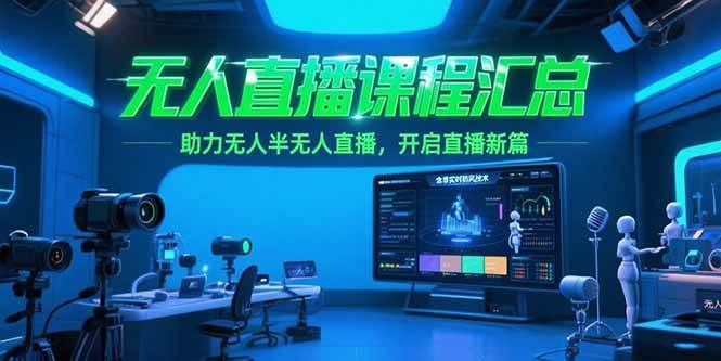 (15218期)无人直播课程汇总,含非实时防风技术,助力无人半无人直播,开启直播新篇-轻创社项目网