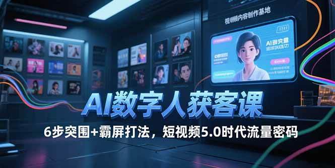 (15247期)AI数字人获客课,6步突围+霸屏打法,短视频5.0时代流量密码-轻创社项目网