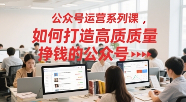公众号运营系列课,如何打造高质量挣钱的公众号-轻创社项目网