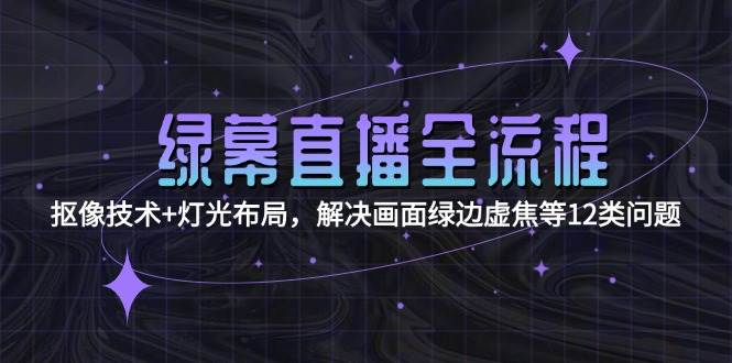 (15044期)绿幕直播全流程:抠像技术+灯光布局,解决画面绿边虚焦等12类问题-轻创社项目网