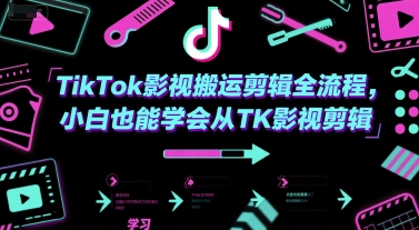 TikTok影视搬运剪辑全流程,小白也能学会从TK影视剪辑-轻创社项目网