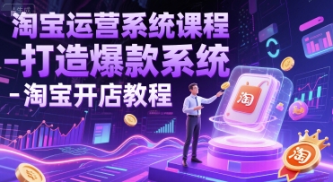 淘宝运营系统课程-打造爆款系统-淘宝开店教程-轻创社项目网
