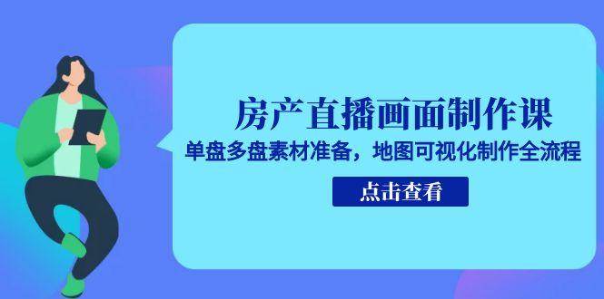 (15156期)房产直播画面制作课,单盘多盘素材准备,地图可视化制作全流程-轻创社项目网