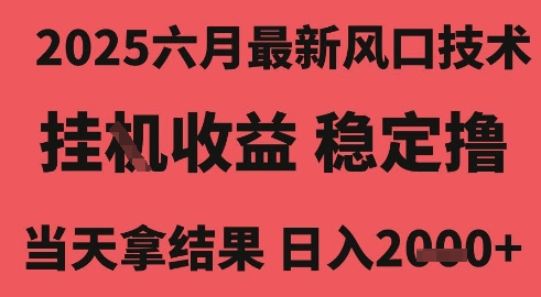 2025六月最新风口技术,无人挂G撸礼物,长期稳定 一个小时收益2k+,小白当天拿结果【揭秘】-轻创社项目网