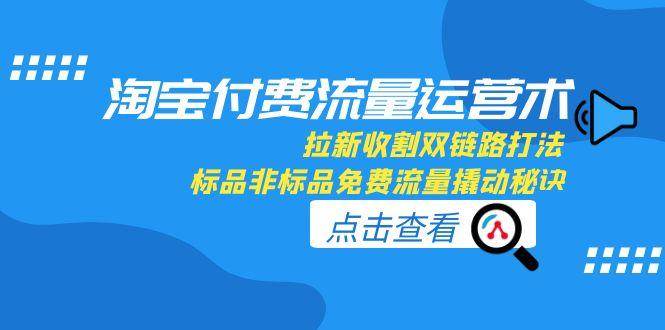 (15135期)淘宝付费流量运营术,拉新收割双链路打法,标品非标品免费流量撬动秘诀-轻创社项目网