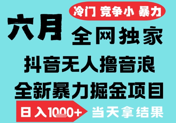 2025年6月高爆抖音无人直播最新撸音浪掘金项目,无脑日入1k+,低门槛小白可做,可矩阵放大【揭秘】-轻创社项目网