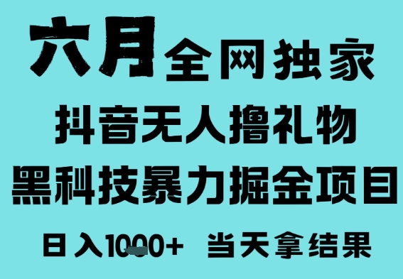 25年6月高爆抖音无人直播最新撸音浪掘金项目,门槛低小白可做,无脑日入1k,可矩阵放大【揭秘】-轻创社项目网