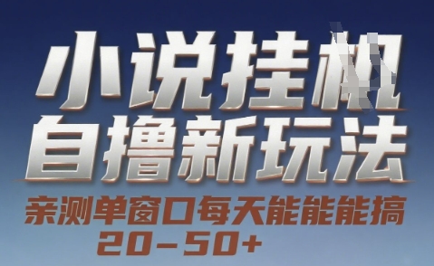 小说自撸新玩法 — 亲测单窗口每天能搞 20-50+,支持矩阵化批量操作【揭秘】-轻创社项目网