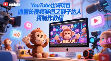 YouTube出海项目,油管长视频赛道之猴子达人秀制作教程-轻创社项目网