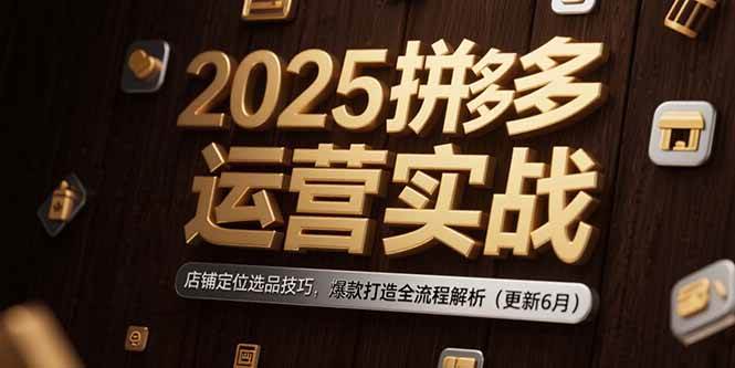 (15235期)2025拼多多运营实战:店铺定位选品技巧,爆款打造全流程解析(更新6月)-轻创社项目网