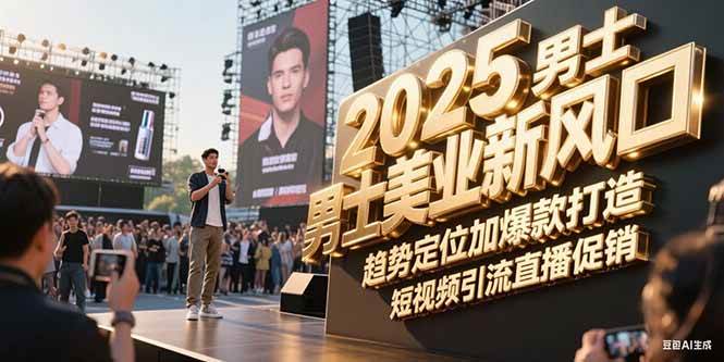 (15190期)2025男士美业新风口,趋势定位加爆款打造,短视频引流直播促销-轻创社项目网