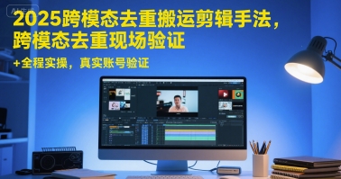 2025跨模态去重搬运剪辑手法,跨模态去重现场验证 +全程实操,真实账号验证-轻创社项目网