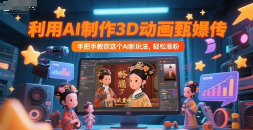 利用AI制作3D动画甄嬛传,流量爆了,手把手教你这个AI新玩法,轻松涨粉-轻创社项目网