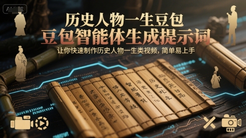 历史人物一生豆包智能体生成提示词,让你快速制作历史人物一生类视频,简单易上手-轻创社项目网