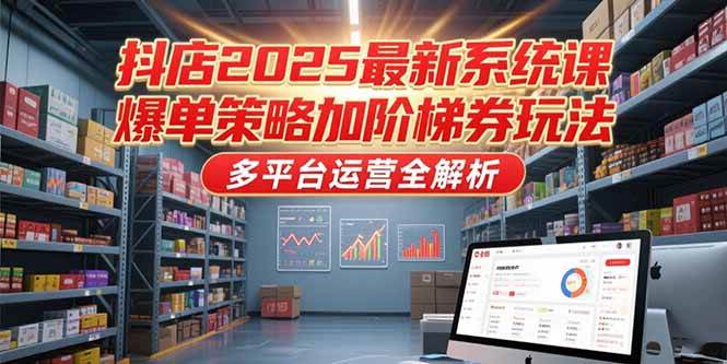 (15214期)抖店2025最新系统课,爆单策略加阶梯券玩法,多平台运营全解析-轻创社项目网