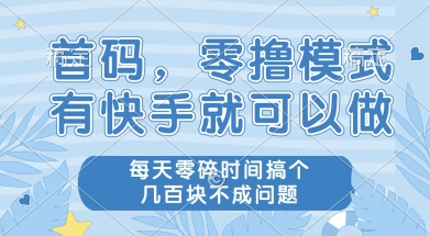 首码零撸项目,有快手就可以做,每天业务时间搞个几张不是问题【揭秘】-轻创社项目网
