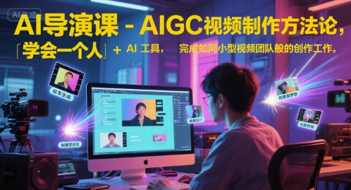 AI导演课-AIGC视频制作方法论,学会一个人+AI工具,完成如同小型视频团队般的创作工作,实现导演梦-轻创社项目网