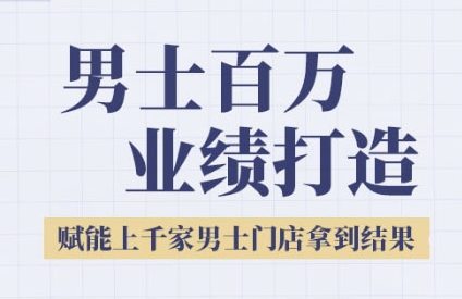 2025男士美业百万业绩打造,赋能上千家男士门店拿到结果-轻创社项目网