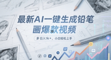 最新AI一键生成铅笔画爆款视频,多平台分发,日 入1k+,小白轻松上手【揭秘】-轻创社项目网