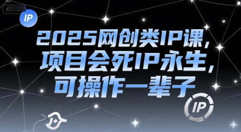 2025网创类IP课,项目会死IP永生,可操作一辈子-轻创社项目网