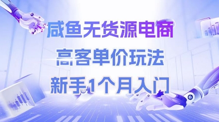 咸鱼无货源电商,高客单价玩法,新手1个月入门-轻创社项目网