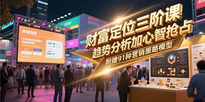 (15219期)财富定位三阶课,趋势分析加心智抢占,附赠91种营销策略模型-轻创社项目网