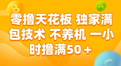 零撸天花板,独家满包技术 不养机 一小时撸满50+【揭秘】-轻创社项目网