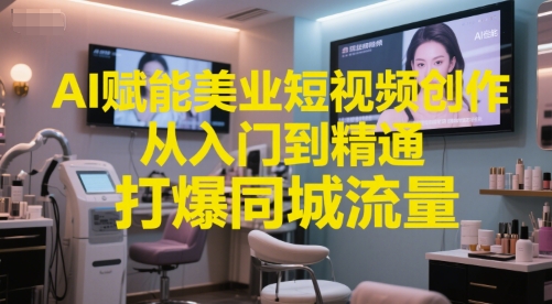 AI赋能美业短视频创作,从入门到精通,打爆同城流量,超级AI工具短视频实操落地-轻创社项目网
