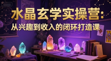 水晶玄学实操营:从兴趣到收入的闭环打造课-轻创社项目网