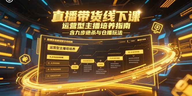 (15281期)直播带货线下课,运营型主播培养指南,含九步绝杀与仓播玩法-轻创社项目网