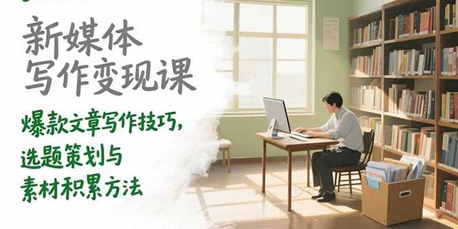 (15345期)新媒体写作变现课,爆款文章写作技巧,选题策划与素材积累方法-轻创社项目网