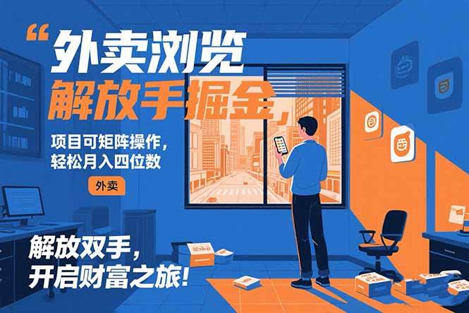 (15440期)外卖浏览掘金项目 可矩阵操作 轻松日入500+-轻创社项目网