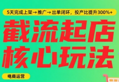 淘宝截流快速起店玩法,掌握暴力快速起店的流程,5天完成上架-推广-出单闭环-轻创社项目网
