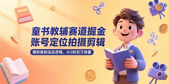 (15326期)童书教辅赛道掘金,账号定位拍摄剪辑,爆款复制选品逻辑,从0到百万销量-轻创社项目网