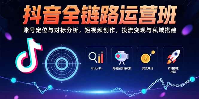 (15525期)抖音全链路运营班:账号定位与对标分析,短视频创作,投流变现与私域搭建-轻创社项目网