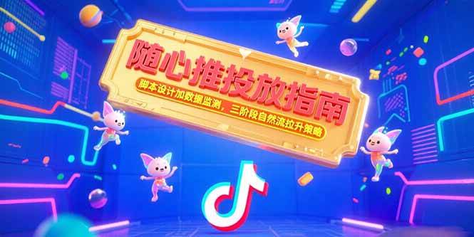 (15291期)随心推投放指南,脚本设计加数据监测,三阶段自然流拉升策略-轻创社项目网