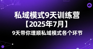 私域模式9天训练营【2025年7月】?9天带你理顺私域模式各个环节-轻创社项目网
