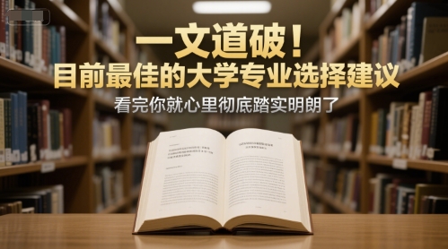 付费文章:一文道破!目前最佳的大学专业选择建议,看完你就心里彻底踏实明朗了-轻创社项目网