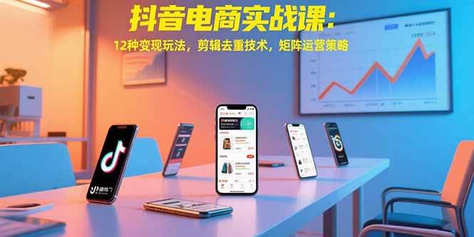 (15478期)抖音电商实战课:12种变现玩法,剪辑去重技术,矩阵运营策略-轻创社项目网